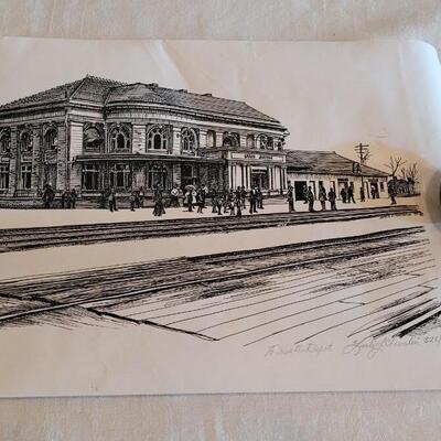 Lot 37: Large Paper Printed Grand Junction Denver and Rio Grande Depot Photo & "To Save the Depot" Signed & Numbered Print