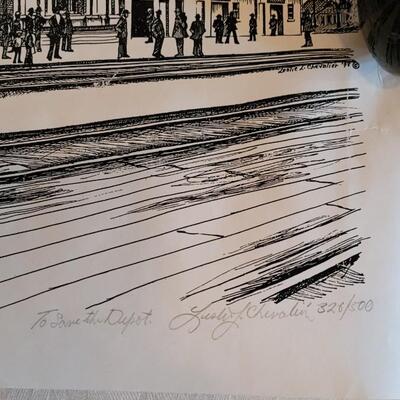 Lot 37: Large Paper Printed Grand Junction Denver and Rio Grande Depot Photo & "To Save the Depot" Signed & Numbered Print
