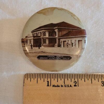 Lot 41: RARE! Antique Denver and Rio Grande Union Depot Trinket Box with Mirror