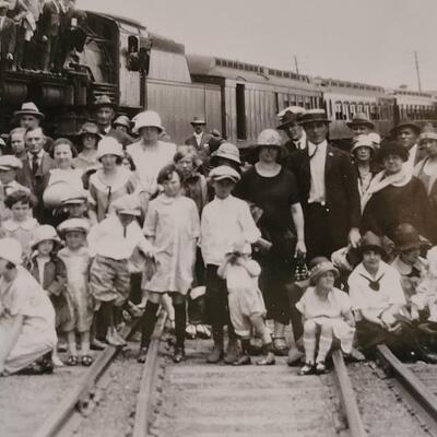 Lot 44: 1930 "Employees Picnic Palmer Lake, Colorado" Denver and Rio Grande Railroad Photograph 