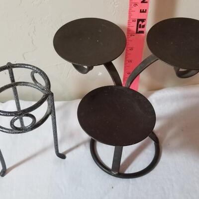 Lot 49: Metal Candleholders