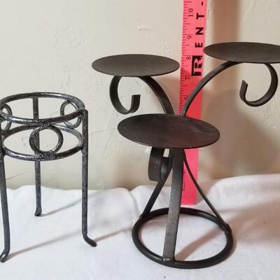 Lot 49: Metal Candleholders
