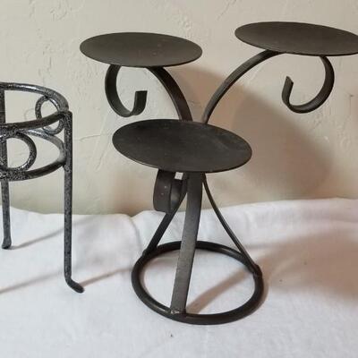 Lot 49: Metal Candleholders