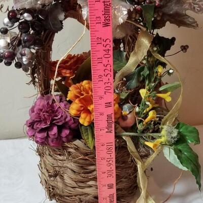 Lot 70: Silk Flowers with a Bird in a Basket