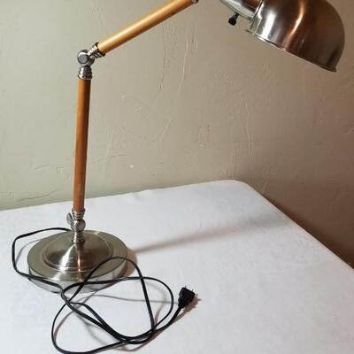 Lot 90: Adjustable Wood & Metal Lamp