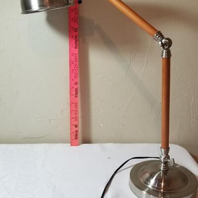 Lot 90: Adjustable Wood & Metal Lamp