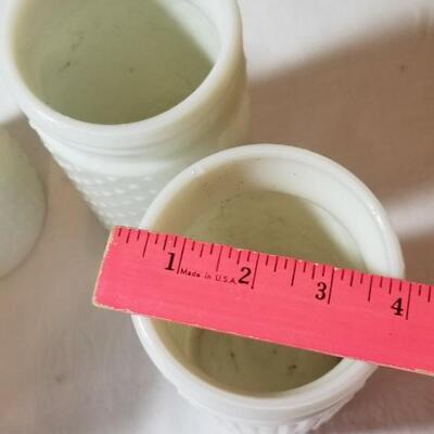 Lot 94: Repro Hobnail Milk Glass Vases (3)