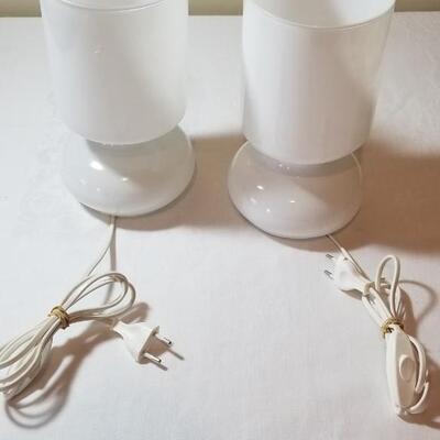 Lot 95:  Pair of White Lamps with European Plugs