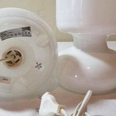 Lot 95:  Pair of White Lamps with European Plugs