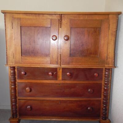 LOT 27 WOODEN ARMOIR/DRESSER