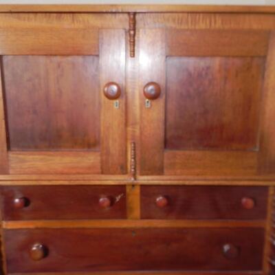 LOT 27 WOODEN ARMOIR/DRESSER
