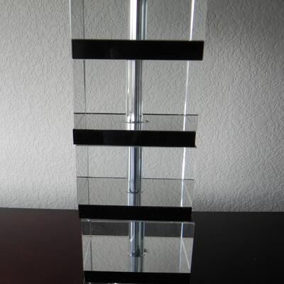 LOT  31  TWO GLASS LAMPS