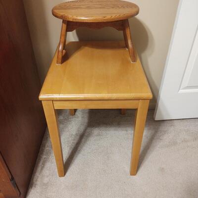 55 - Side Table & Foot Stool