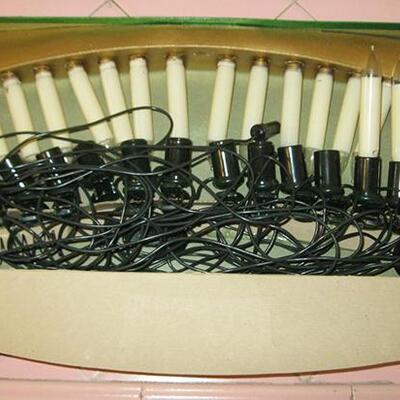 Lot 136 MS Antique Box OSRAM Christmas Tree Lights Candles Clips As Is