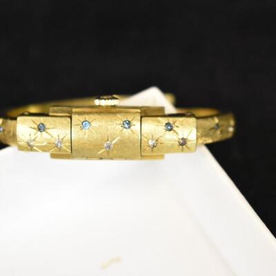 Rare Bucherer Faux Gemstones Ladies Gold Plated Watch - Vintage ...