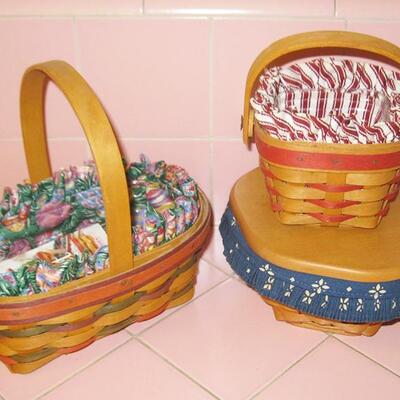 Lot 137 MS Group 3 Longaberger Baskets Easter 1990s Handwoven 