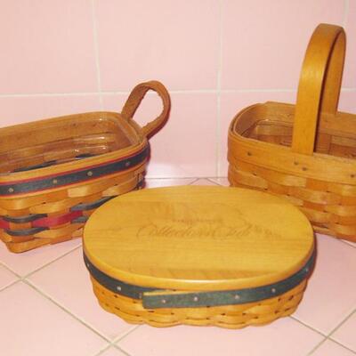 Lot 138 MS Group 3 Longaberger Baskets Handwoven Dresden Ohio