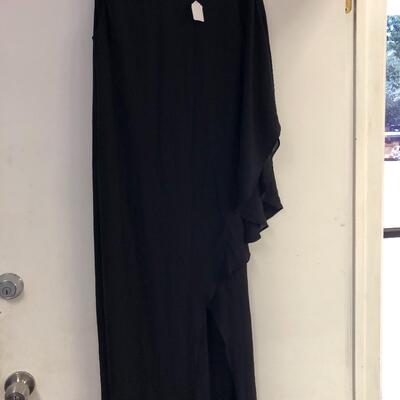 Rubber Ducky long dress one cape shoulder size small