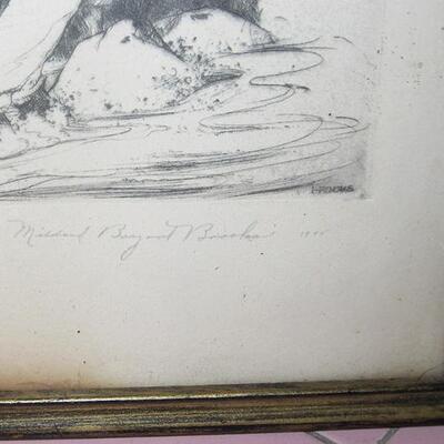 Lot 141 MSAA Framed Print Mildred Bryant Brooks (1901 - 1995) "South Fork" Pencil Signed