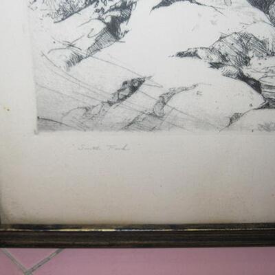 Lot 141 MSAA Framed Print Mildred Bryant Brooks (1901 - 1995) "South Fork" Pencil Signed