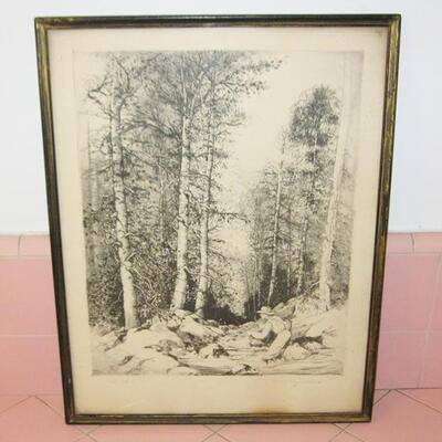Lot 141 MSAA Framed Print Mildred Bryant Brooks (1901 - 1995) "South Fork" Pencil Signed
