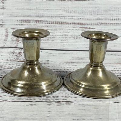 Vintage Pewter Candlestick Holders Set of Two
