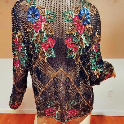 Vtg Opera layering silk Cloak fully hand beaded embellished