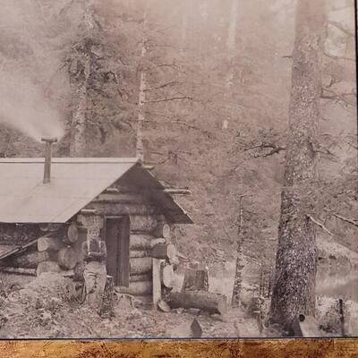 Lot 117: Antique Miner's Cabin Framed Photo