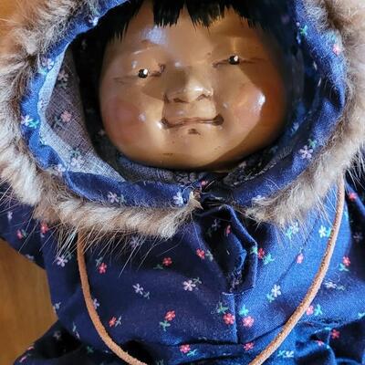Lot 123: Vintage Alaskan Doll (with ceramic or painted porcelain head)