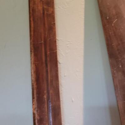Lot 128: Antique Wood Skis 7'6"