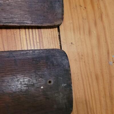 Lot 128: Antique Wood Skis 7'6"