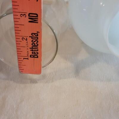 Lot 133: Milk Glass and Glass Glass Chimneys 