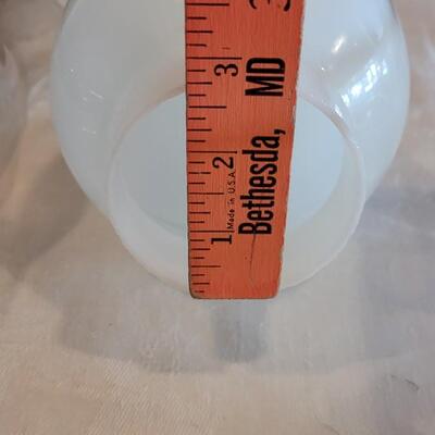 Lot 133: Milk Glass and Glass Glass Chimneys 