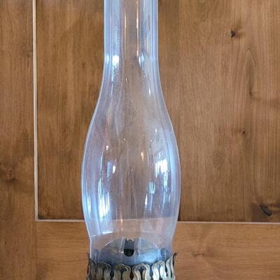 Lot 134: Antique Kerosene Lamp with Tall Chimney 