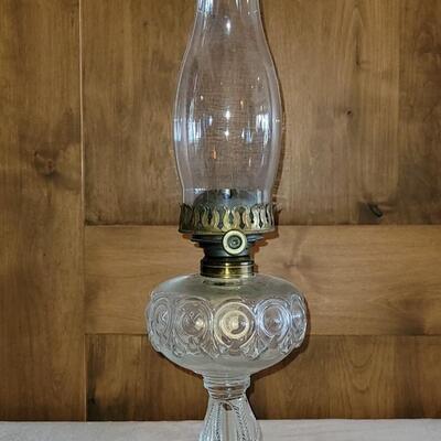 Lot 134: Antique Kerosene Lamp with Tall Chimney 