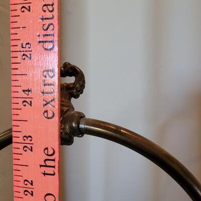 Lot 136: Antique Lamp with Milk Glass Ruffle Rim Shade with Black Ribbon Edge Detail 