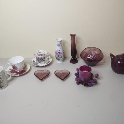 117 - Lavender Glass & Dishware