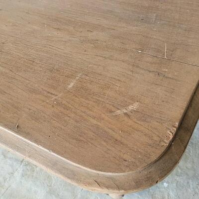 Lot 142: Vintage Claw Foot Dining Table w/ Wood Coaster Wheels includes Multiple Leaves