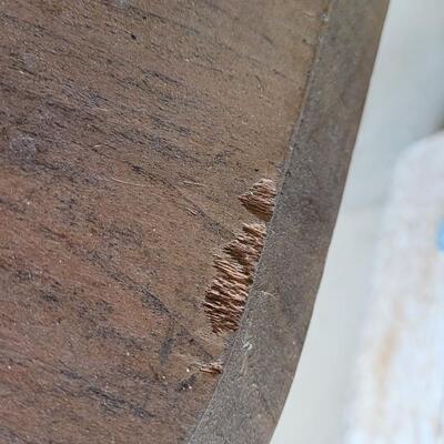 Lot 142: Vintage Claw Foot Dining Table w/ Wood Coaster Wheels includes Multiple Leaves