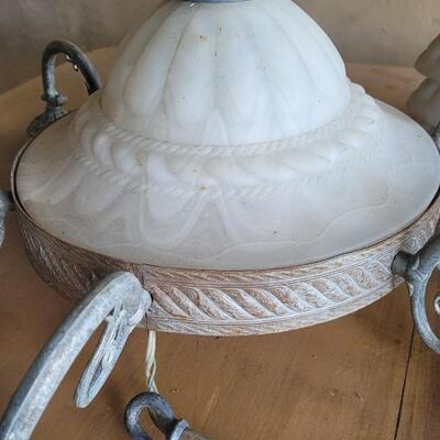 Lot 143: Vintage Hanging 6-Bulb Lighting Fixture 