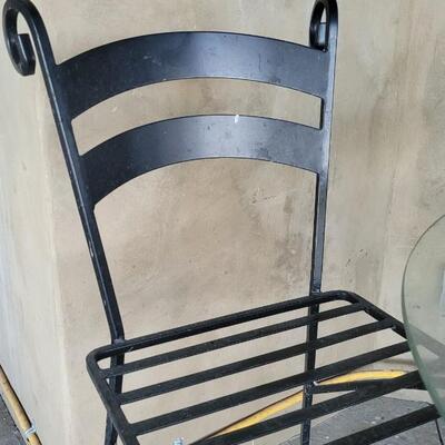 Lot 146: Outdoor Metal Chairs w/ Table 