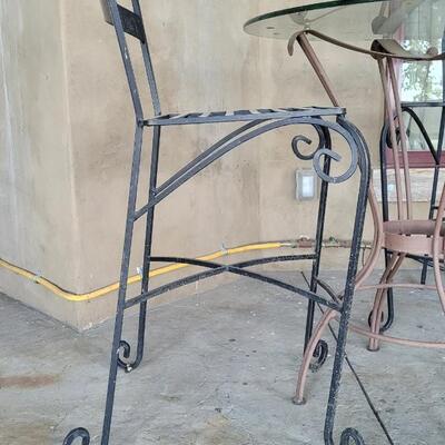 Lot 146: Outdoor Metal Chairs w/ Table 