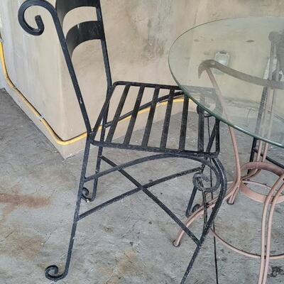 Lot 146: Outdoor Metal Chairs w/ Table 