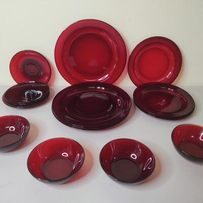 125 - Cranberry Dishware
