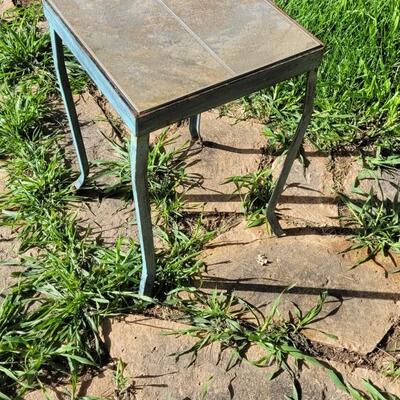 Lot 147: Vintage Metal Table w/ Tile Top