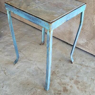 Lot 147: Vintage Metal Table w/ Tile Top