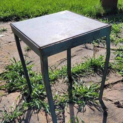 Lot 147: Vintage Metal Table w/ Tile Top