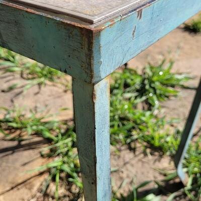 Lot 147: Vintage Metal Table w/ Tile Top