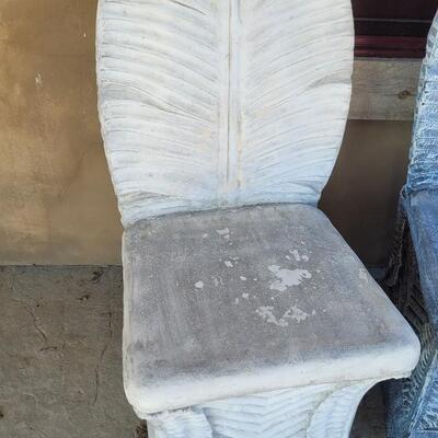 Lot 154: (2) Outdoor Highback Composite Leaf Deco Chairs 