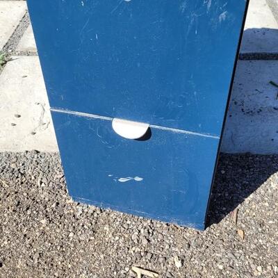Lot 155: Vintage Blue Metal File Cabinet #1